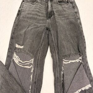 PacSun Gray Distressed Boyfriend Jeans